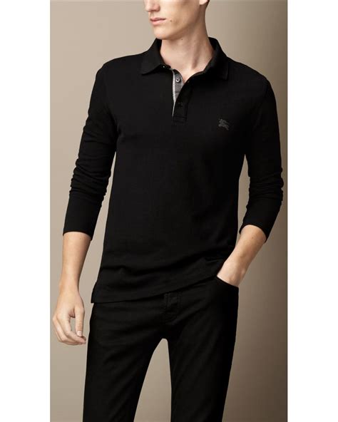 burberry pulóver|burberry long sleeve polo shirt.